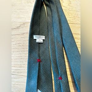 Brunello Cucinelli Tie - Green glenplaid check - 100% wool - NWOT